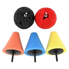 5X Foam Drill Polishing Cone Ball Pads Car Hub Waxing Buffing Wheel Polisher Kit picture