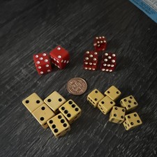 Vintage Dice Lot 16 Red Butterscotch Yellow Translucent Old Game Dice Mixed Size picture