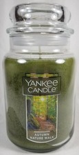 Yankee Candle AUTUMN NATURE WALK Large Jar 22 Oz Green Housewarmer New Wax picture