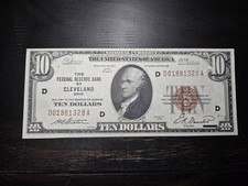 1929 $10 Federal Reserve Banknote Cleveland, OH National Currency picture