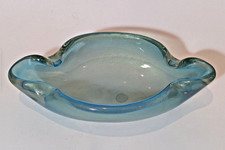 Vintage Archimede Seguso Murano Aventurine Blue Glass Bowl — Sticker — MCM. picture