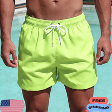 Men's Swim Trunks Quick Dry Board Shorts Drawstring Beach Bathing Suit Summer US picture