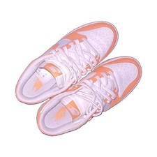 Nike Dunk Low White/Tan Colorblock Leather Low Top Lace-Up Sneakers picture