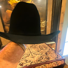 Resistol Black Gold Black Western Hat 4 Inch Brim Size 7 1/4R 77 picture