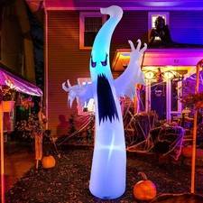 GOOSH 6 FT Halloween Inflatables Ghost Outdoor Decorations Blow Up Yard Scary picture