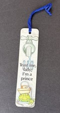 Vtg 1979 Antioch Book Mark Frog Bath Trust me I’m a Prince with a Blue Tassel picture