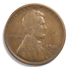 1915-S Lincoln Wheat Cent Fine (F) Details picture
