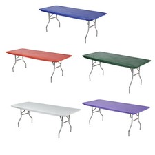 Kwik-Covers Rectangular Fitted Plastic Table Covers, 6' x 30
