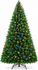 4.5FT 6FT 7.5FT 9FT Pre-Lit Artificial Christmas Tree, Dual-Color LEDs, Hinged picture