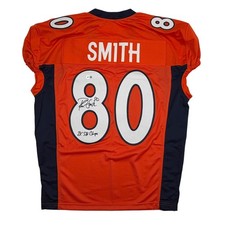 Autographed/Signed Rod Smith Denver Orange Pro Cut Jersey Beckett BAS COA picture