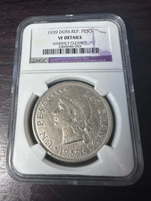 1939 Dominican Republic 1 peso 90% Silver picture