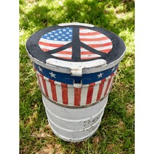 Aluminum Insulated Food Canister Large 1960s 1970s Hippie Peace Sign picture
