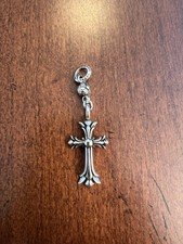 Authentic CHROME HEARTS Small Double Cross And Ball Pendant + Pouch Gift Bag picture