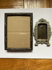 Antique Metal Picture Frames Photos Plated Floral Decorative Victorian May 1908 picture