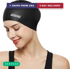 Gorro de Natacion para Cabello Largo Silicona Impermeable para Adulto y Joven picture