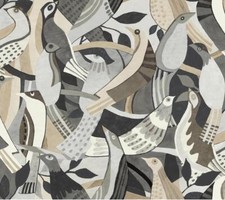 Wallpaper Abstract Fauvist Modern Flock of Birds, Tan Beige Grey,  60 sq ft Bolt picture