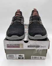 Skechers Delson 3.0 Cicada Men's Size 10 Black Gray Knit Memory Foam Shoes Box picture