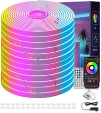 50FT RGB Neon Rope Lights, Outdoor Led Strip Lights Waterproof IP67 with Remote picture
