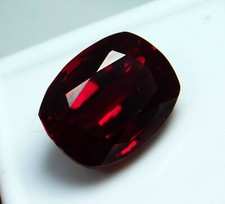 Natural Rare Almandine Red Garnet 11.80 Ct Certified Cushion Cut Loose Gemstone picture