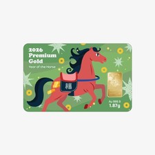 KOMSCO 2026 Year of the Horse 1.87g Fine Gold Bar Card Au999.9 K-Gold picture