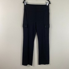 Athleta Delancey Straight Cargo Pants Womens M Black 882625 Pull On Athleisure picture