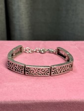 Vintage RETIRED Brighton Silver Plated Bracelet w/Brighton Dust Bag PLS READ picture