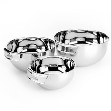 All-Clad 3 Piece Stainless Mixing Bowls Food Prep Baking Set picture