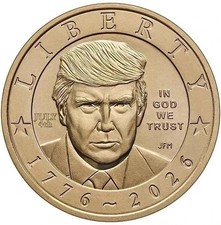 2026 Semiquincentennial President Donald J. Trump Dollar $1 Coin July 4th Privy picture
