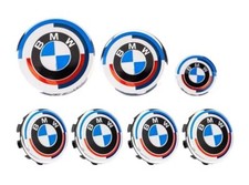 7Pcs for BMW 5 Series ( G30 G31 ) 50 Years M Emblem 50 Jahre Hubs Emblems Hood picture