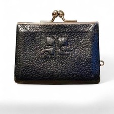 Vintage Courreges Leather French Kiss Lock Coin Purse picture