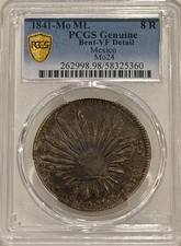 1841 Mo ML Mexico Silver 8 Reales PCGS VF Details picture