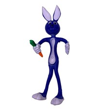 Vintage Bendable Rubber Easter Bunny Rabbit with Carrot 5.75