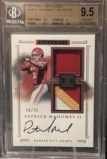 Panini 2017 Impeccable Elegance Rookie Autos Mahomes #107 RC Auto Patch /75 picture