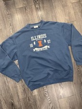 Vintage 90s University of Illinois Fighting Illini Sweatshirt ESPN Size L Rare picture