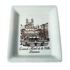 RARE Grand Hotel de la Ville 5 STAR Ashtray ROMA Souvenir ITALY Porcelain Dish picture