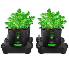 VIVOSUN 4-Pack Self-Watering Fabric Pot Base w/ Grow Bags for Auto-Irrigation picture