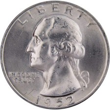 1952 D Washington Silver Quarter Uncirculated Mint State 25c Coin picture