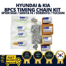 GENUINE OEM Hyundai Kia 8pcs Timing Chain Kit Tensioner Guide Lever picture