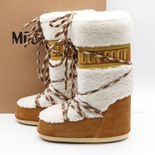 Women's 8-9.5 / EU 39-41 Moon Boot Icon Shearling Suede Winter Snow Boot Whiskey picture