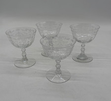 Vintage Fostoria Navarre Clear Champagne Sherbet Stem Etch 4-5/8