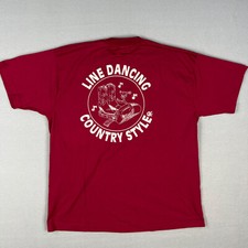 VTG Country Line Dancing T Shirt Fits Large UAW 659 Flint Michigan BEST USA picture