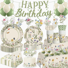 Wildflower Party Decorations Girl, Flower Themed Birthday, Serve 25 picture