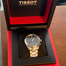 Tissot 1853 Quartz Chronograph Date Black Dial Stainless Steel Bracelet w/Box picture