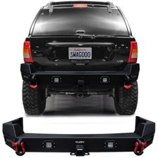 Vijay For 1999-2004 2nd Gen Cherokee WJ Rear Bumper Black w/ LED Spotlights picture