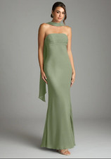 Azazie Saylor Pistachio Green Mermaid Strapless Chiffon Dress A2 - Wedding Guest picture