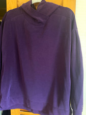 CALIA by Carrie Underwood Cotton Knit Cowl Neck Hoodie Purple L Women's picture
