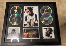 2Pac Tupac Shakur Autographed Framed Memorabilia Display w/ 4 CDs & Prints picture