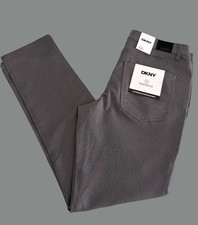 DKNY Mens Ultimate Stretch Pants Stanton Slim Fit 32 33 34 36 38 Gray Grey R6 picture