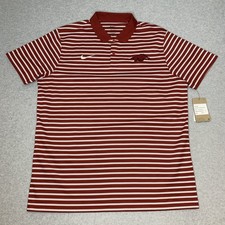 Arkansas Razorbacks NCAA Nike Dri-Fit Victory Stripe Mens Large Polo Shirt NWT picture