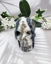 Fluorite Skull Carving – Hand Carved Natural Crystal Skull, Gothic Decor  picture